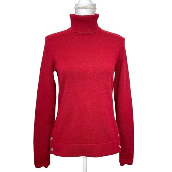 Athleta Merino Wool Turtleneck in Scorched Chili Red SIZE XS - Picture 3 of 11